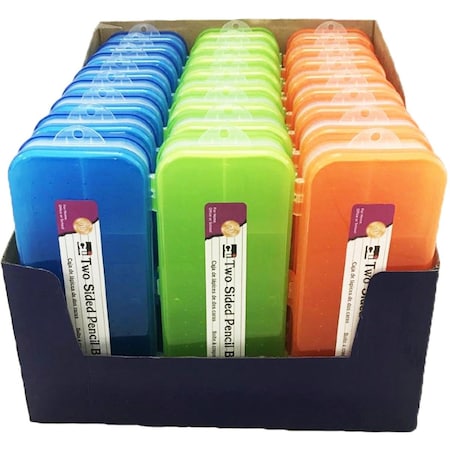 Vertex Double-sided Pencil Boxes, Multi Color, 24PK VE3739129
